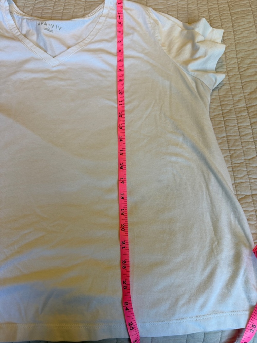 Ava & Viv White V-Neck Women’s Shirt - Picture 5 of 6